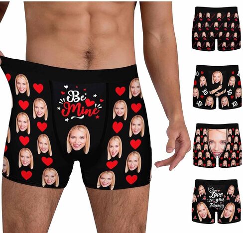 Custom Mens Underwear Boxer Briefs with Face Personalized Underwear Gift for Men Husband in Kuwait