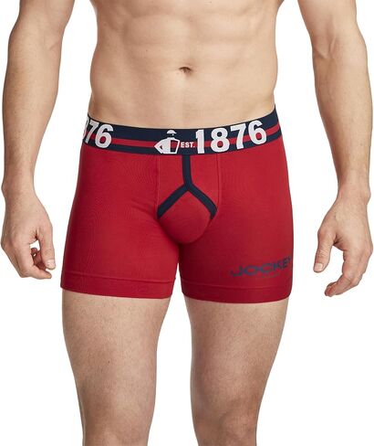 Jockey Men's Underwear 1876 Collection Cotton Stretch 5.5" Boxer Brief in Saudi Arabia