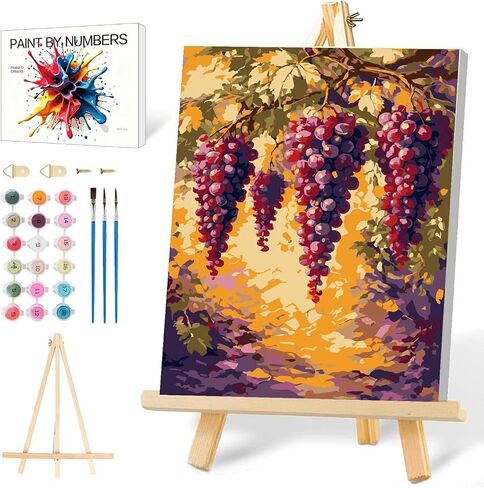 Mowana Paint by Numbers Kit for Adults Beginner with Wooden Frame and Easel Easy Acrylic on Canvas Moon Paint by Number Kits 8x12 inch with Paints and Brushes in Saudi Arabia