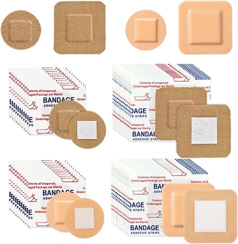 120Pcs Round Adhesive Bandages, Fabric and Waterproof Circle Bandages for Skin Wound Care, Adhesive Strips for Emergency Treatment, Small Circle Bandages for Minor Cuts in Kuwait