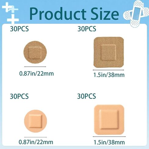 120Pcs Round Adhesive Bandages, Fabric and Waterproof Circle Bandages for Skin Wound Care, Adhesive Strips for Emergency Treatment, Small Circle Bandages for Minor Cuts in Kuwait