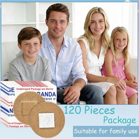 120Pcs Round Adhesive Bandages, Fabric and Waterproof Circle Bandages for Skin Wound Care, Adhesive Strips for Emergency Treatment, Small Circle Bandages for Minor Cuts in Kuwait