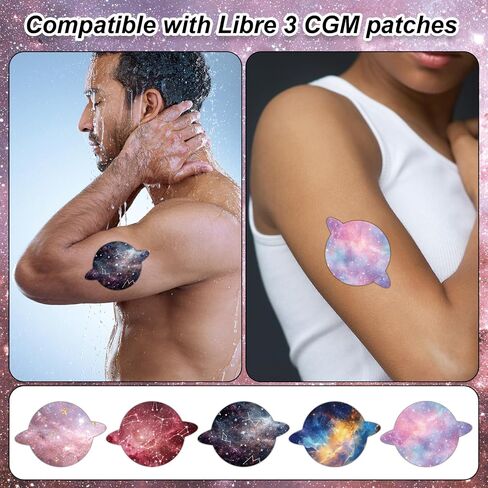 25pcs Planet Overpatches Compatible with Libre 3, 5 Style Breathable CGM Sensor Covers Waterproof Non-Woven Fabrics Latex-Free CGM Patches Accessories in Kuwait