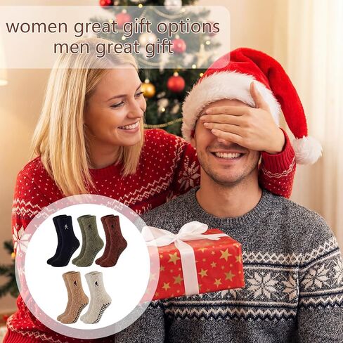 Glitopper 5 Pcs Fuzzy Bigfoot Crew Socks Men's Bigfoot Soft Fluffy Slipper Socks Funny Sasquatch Gifts for Him Men Husband Father's Day in Kuwait
