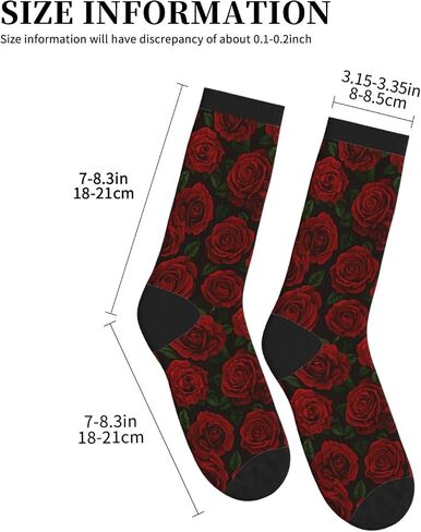 Red Rose Flower Funny Athletic Sport Novelty Crew Socks for Men Women, Cute Casual Crazy Dress Socks for Running Hiking Soccer in Saudi Arabia