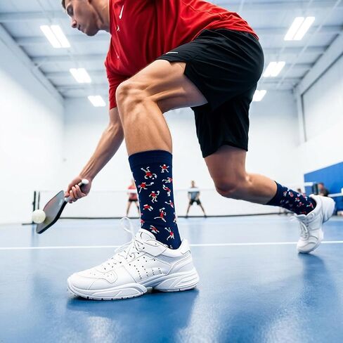 Funny Pickleball Socks – Hilarious Pickleball Motion Design – Moisture Wicking Athletic Crew Socks for Men – Ideal for Pickleball Lovers & Players – Great for Dad (Size 10-13) in Saudi Arabia