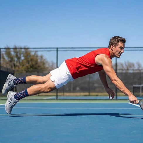Funny Pickleball Socks – Hilarious Pickleball Motion Design – Moisture Wicking Athletic Crew Socks for Men – Ideal for Pickleball Lovers & Players – Great for Dad (Size 10-13) in Saudi Arabia