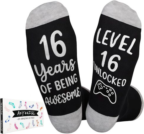 13th,16th,18th Birthday Gaming Socks,Fun Birthday Gifts for 13,16,18 Years Old Teen Boys,Novelty Gifts for Gamer in Saudi Arabia