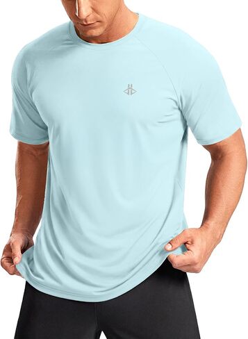 ASPO Men's Workout Gym Shirts Dry Fit Running T-Shirts Athletic Short Sleeve UPF 50+ Top for Hiking Tennis in Saudi Arabia