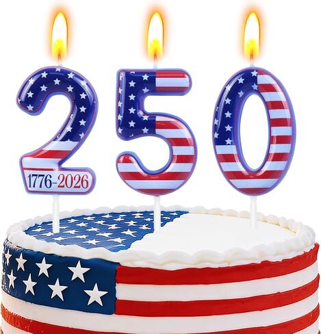 250th Anniversary Number Candles,American Flag Red White Blue Patriotic Cake Topper,250th Anniversary Decorations Candle,American 250th Independence Day Decorations Candles in Saudi Arabia