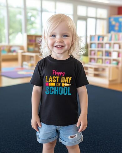 Boys Last Day of School Shirt for Kids Toddler Girls Funny Graphic Tee Short Sleeve 3-8Y in Saudi Arabia