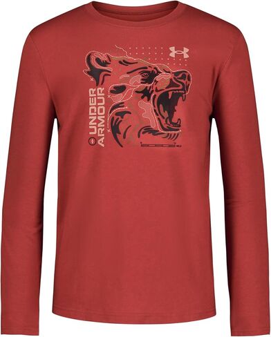 تي شيرت برسوم جرافيك للأولاد بأكمام طويلة من Under Armour، خفيف الوزن ومسامي، مجموعة للاستخدام الخارجي in Kuwait
