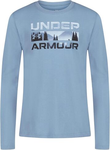 تي شيرت برسوم جرافيك للأولاد بأكمام طويلة من Under Armour، خفيف الوزن ومسامي، مجموعة للاستخدام الخارجي in Kuwait