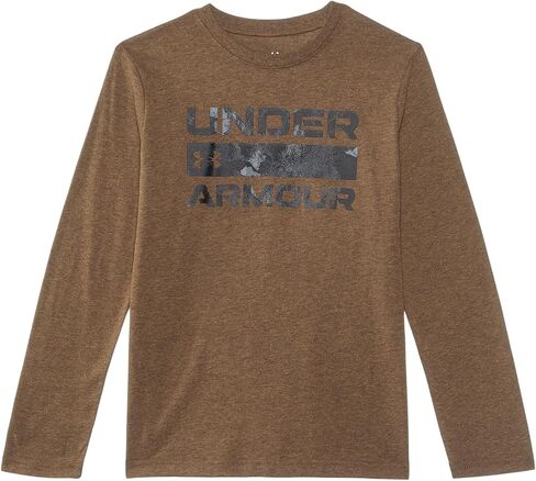 تي شيرت برسوم جرافيك للأولاد بأكمام طويلة من Under Armour، خفيف الوزن ومسامي، مجموعة للاستخدام الخارجي in Kuwait