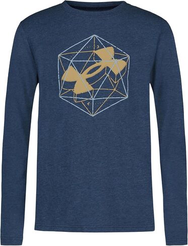 تي شيرت برسوم جرافيك للأولاد بأكمام طويلة من Under Armour، خفيف الوزن ومسامي، مجموعة للاستخدام الخارجي in Kuwait