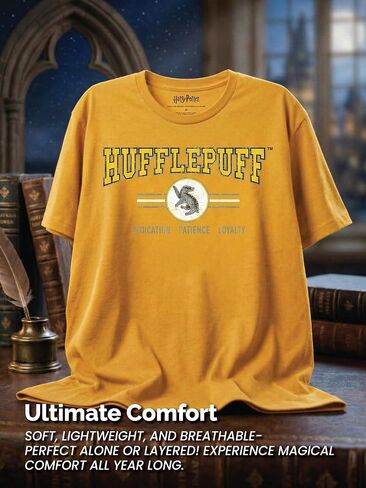Harry Potter Hogwarts House Animal Logo or Crest Slogan Kids T-Shirt - Wizarding World, Short Sleeve Tee, Youth Boys & Girls in Saudi Arabia