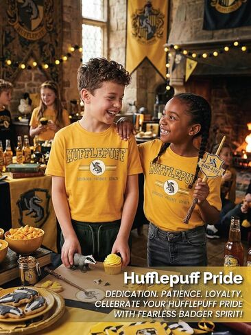 Harry Potter Hogwarts House Animal Logo or Crest Slogan Kids T-Shirt - Wizarding World, Short Sleeve Tee, Youth Boys & Girls in Saudi Arabia