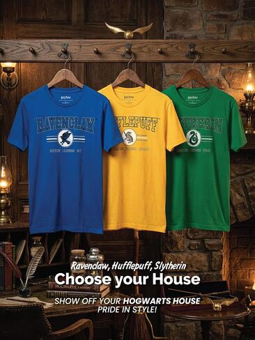 Harry Potter Hogwarts House Animal Logo or Crest Slogan Kids T-Shirt - Wizarding World, Short Sleeve Tee, Youth Boys & Girls in Saudi Arabia
