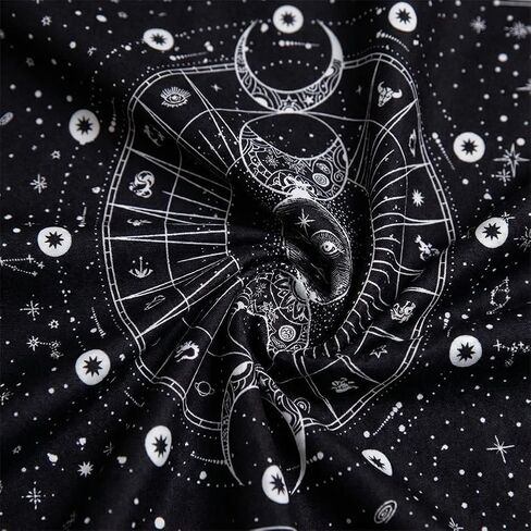 Sun Moon Tapestry Wall Hanging, Stars Space Tarot Tapestries, Psychedelic Black and White Tapestries Wall Tapestry for Bedroom Aesthetic Home Wall Room Decor (59'' × 39'') in Kuwait