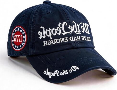 We the People Hat, Embroidered We the People Have Had Enough Baseball Cap, Blue Baseball Cap for Patriotic Enthusiasts and Freedom Lovers, Adjustable Design for Outdoor Activities and Casual Wear in Saudi Arabia