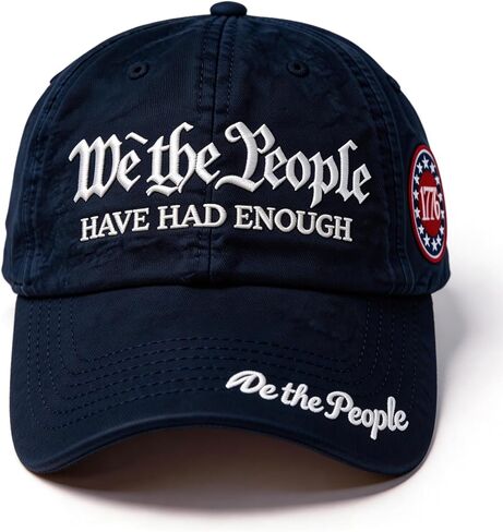 We the People Hat, Embroidered We the People Have Had Enough Baseball Cap, Blue Baseball Cap for Patriotic Enthusiasts and Freedom Lovers, Adjustable Design for Outdoor Activities and Casual Wear in Saudi Arabia