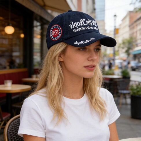 We the People Hat, Embroidered We the People Have Had Enough Baseball Cap, Blue Baseball Cap for Patriotic Enthusiasts and Freedom Lovers, Adjustable Design for Outdoor Activities and Casual Wear in Saudi Arabia