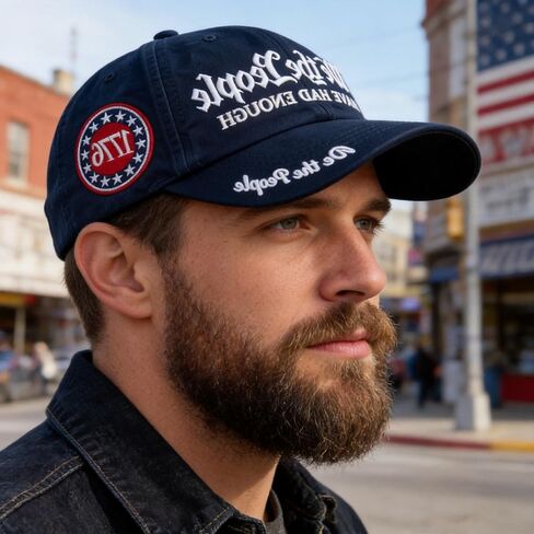 We the People Hat, Embroidered We the People Have Had Enough Baseball Cap, Blue Baseball Cap for Patriotic Enthusiasts and Freedom Lovers, Adjustable Design for Outdoor Activities and Casual Wear in Saudi Arabia