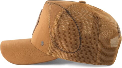 Sacudido's | Trucker Cap Cross Rosary | Snapback Hats, Adjustable, Unisex, Faith (US, Alpha, One Size, Ocre) in Saudi Arabia