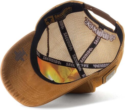 Sacudido's | Trucker Cap Cross Rosary | Snapback Hats, Adjustable, Unisex, Faith (US, Alpha, One Size, Ocre) in Saudi Arabia