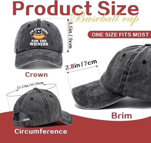 zcyhtqp, I'm Just Here for The Wieners, Funny Baseball Cap, Hot Dog Hat, Funny Trucker Hats with Sayings, Humor Caps, Adjustable Cotton Baseball Cap Black in Saudi Arabia