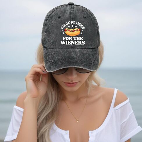 zcyhtqp, I'm Just Here for The Wieners, Funny Baseball Cap, Hot Dog Hat, Funny Trucker Hats with Sayings, Humor Caps, Adjustable Cotton Baseball Cap Black in Saudi Arabia