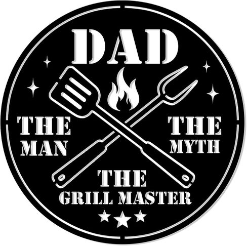 Fathers Day Dad Gifts for Men, The Grill Master Metal Sign for Grillfather, Dad Birthday Gifts from Daughter Son, Wall Decor Signs Gift for Grilling BBQ Patio in Saudi Arabia