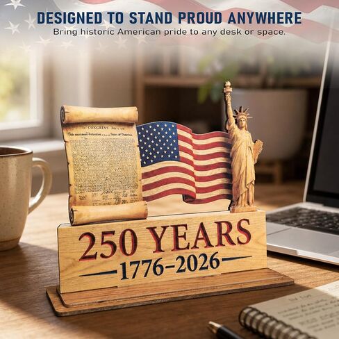 4th Of July Table Decor 1776-2026 Wooden Plaque - Patriotic 250 Anniversary Decorations - America 250th Birthday Table Decorations - US 250th Anniversary Merchandise - America 250 Gifts For Veterans in Saudi Arabia