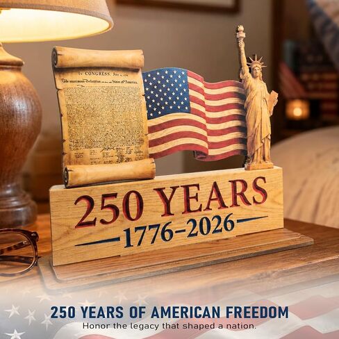 4th Of July Table Decor 1776-2026 Wooden Plaque - Patriotic 250 Anniversary Decorations - America 250th Birthday Table Decorations - US 250th Anniversary Merchandise - America 250 Gifts For Veterans in Saudi Arabia