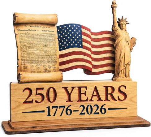 4th Of July Table Decor 1776-2026 Wooden Plaque - Patriotic 250 Anniversary Decorations - America 250th Birthday Table Decorations - US 250th Anniversary Merchandise - America 250 Gifts For Veterans in Saudi Arabia
