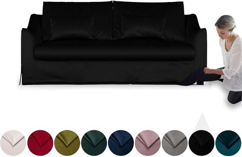 comfortly Cover for Farlov 3-Seat Sofa, Replacement Slipcover, Heavy Duty 6 pcs Cover, Soft Durable Washable Pet-Friendly Fabric, Easy to Clean & Replace (Tiffany - Dark Green) in Saudi Arabia