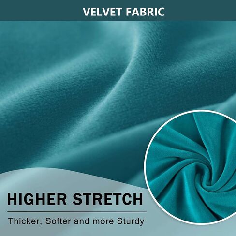 Stretch Velvet Rv Dinette Cushion Cover Camper Cushion Slipcovers Rv Sofa Cover Dining Set Rv Bench Seat Covers for Dinette (Light Blue,Set of 2) in Saudi Arabia
