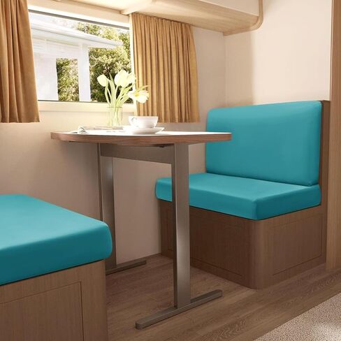 Stretch Velvet Rv Dinette Cushion Cover Camper Cushion Slipcovers Rv Sofa Cover Dining Set Rv Bench Seat Covers for Dinette (Light Blue,Set of 2) in Saudi Arabia