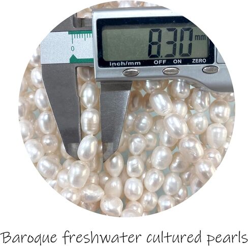 8-9MM Freshwater Cultured Baroque Pearl Necklace for Women, Matinee Necklace 20 Inches in Saudi Arabia
