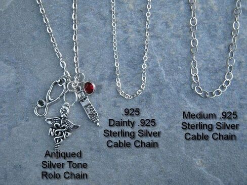 Nurse Practitioner Necklace, Personalized Birthstone Jewelry, NP Caduceus Necklace, Handmade in Saudi Arabia