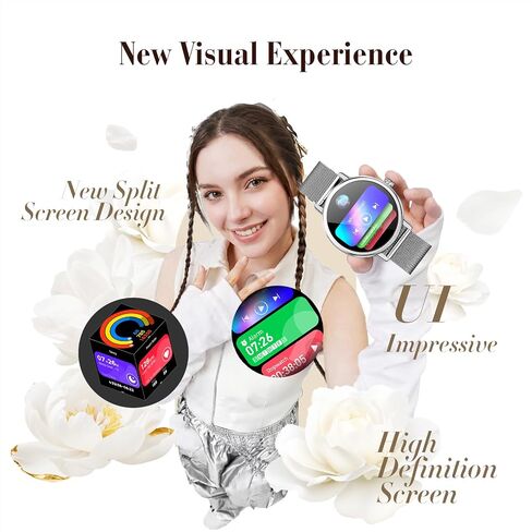 Smart Watch for Women,Answer/Make Call,1.26" HD Screen Fitness Tracker with Heart Rate/Sleep Monitor,100+ Sport Modes,IP68 Waterproof Smartwatch Compatible with iPhone/Android Phones in Saudi Arabia