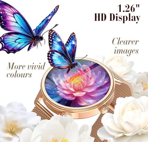 Smart Watch for Women,Answer/Make Call,1.26" HD Screen Fitness Tracker with Heart Rate/Sleep Monitor,100+ Sport Modes,IP68 Waterproof Smartwatch Compatible with iPhone/Android Phones in Saudi Arabia