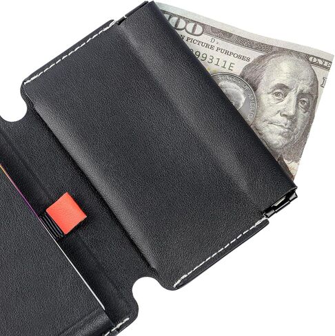 Magnetic Wallet with Coin Pocket - Premium Vegan Leather RFID Blocking Card Holder with Pop-up Pull Tab - Slim Minimalist Front Pocket Bifold for Men & Women (Durable Faux Leather) in Saudi Arabia