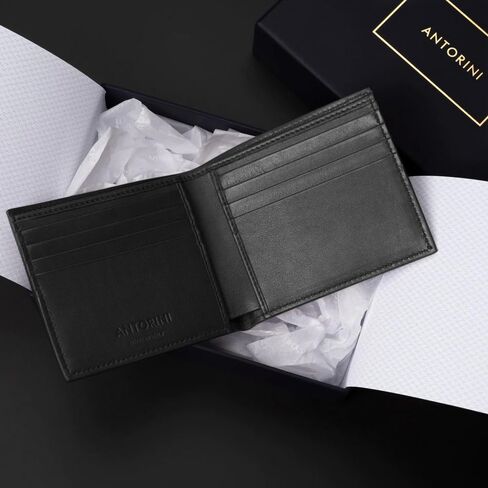 Wallet for Men RFID Blocking, Slim Minimalist Front Pocket Bifold Wallet, Genuine Italian Leather Business Card Holder in Kuwait