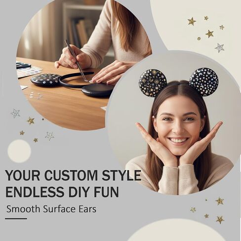 zhezesmila 2-Pack Classic Black Mouse Ears Headband – Unisex Smooth Ears Headband Accessory for Couples, Family Trips & DIY Projects – Simple & Lightweight in Kuwait