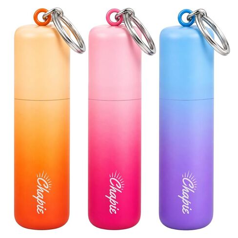 Chapie OG | Vacuum Insulated Lip Balm Keychain Holder, Prevents Melting & Messes | 3-Pack (Sunset Collection) in Saudi Arabia
