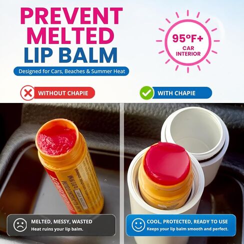 Chapie OG | Vacuum Insulated Lip Balm Keychain Holder, Prevents Melting & Messes | 3-Pack (Sunset Collection) in Saudi Arabia