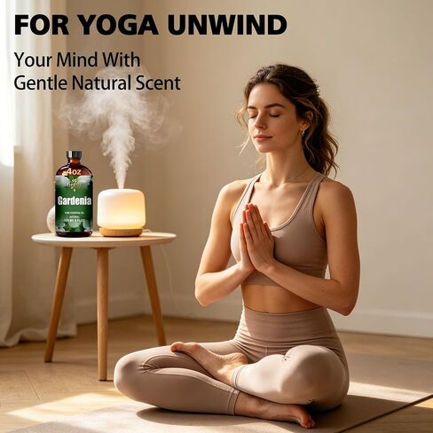 Gardenia Essential Oil, Gardenia Oil 4 Fl Oz 120ml for Diffuser Yoga Soap & Candle Making – with 0.33 Oz Roller Ball & Dropper YHSESSE Essential Oils in Kuwait