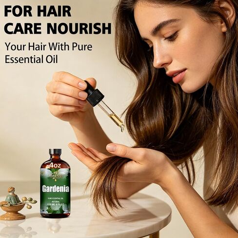 Gardenia Essential Oil, Gardenia Oil 4 Fl Oz 120ml for Diffuser Yoga Soap & Candle Making – with 0.33 Oz Roller Ball & Dropper YHSESSE Essential Oils in Kuwait