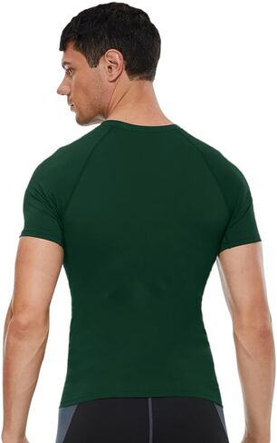 Yuerlian Men's Short Sleeve Compression Shirt, Quick Dry Athletic Base Layer Undershirt Workout Running Gym Sports Top in Saudi Arabia